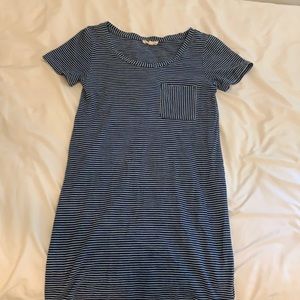 Striped Blue and White T-Shirt Dress